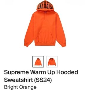 Supreme Orange Warm Up Hoodie